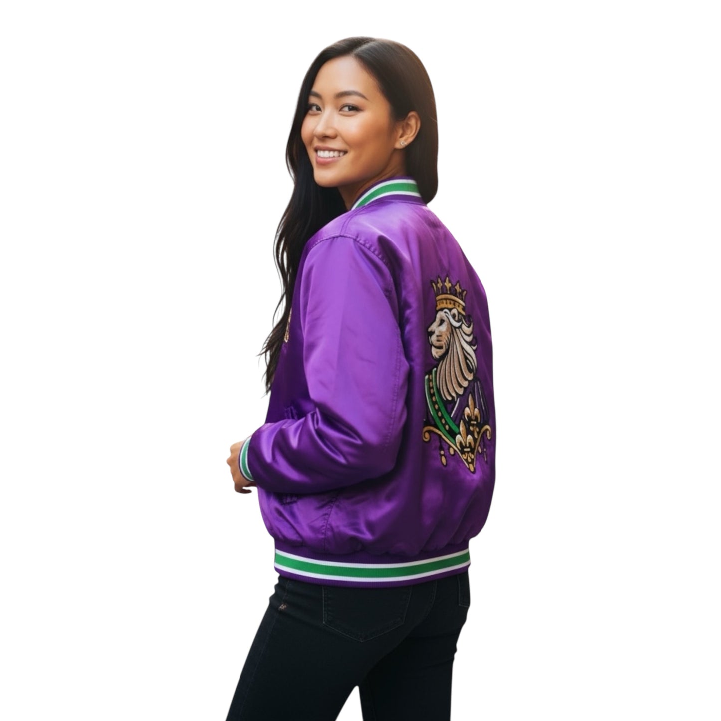 Ultra Dark Satin Bomber – Mardi Gras 25 Edition