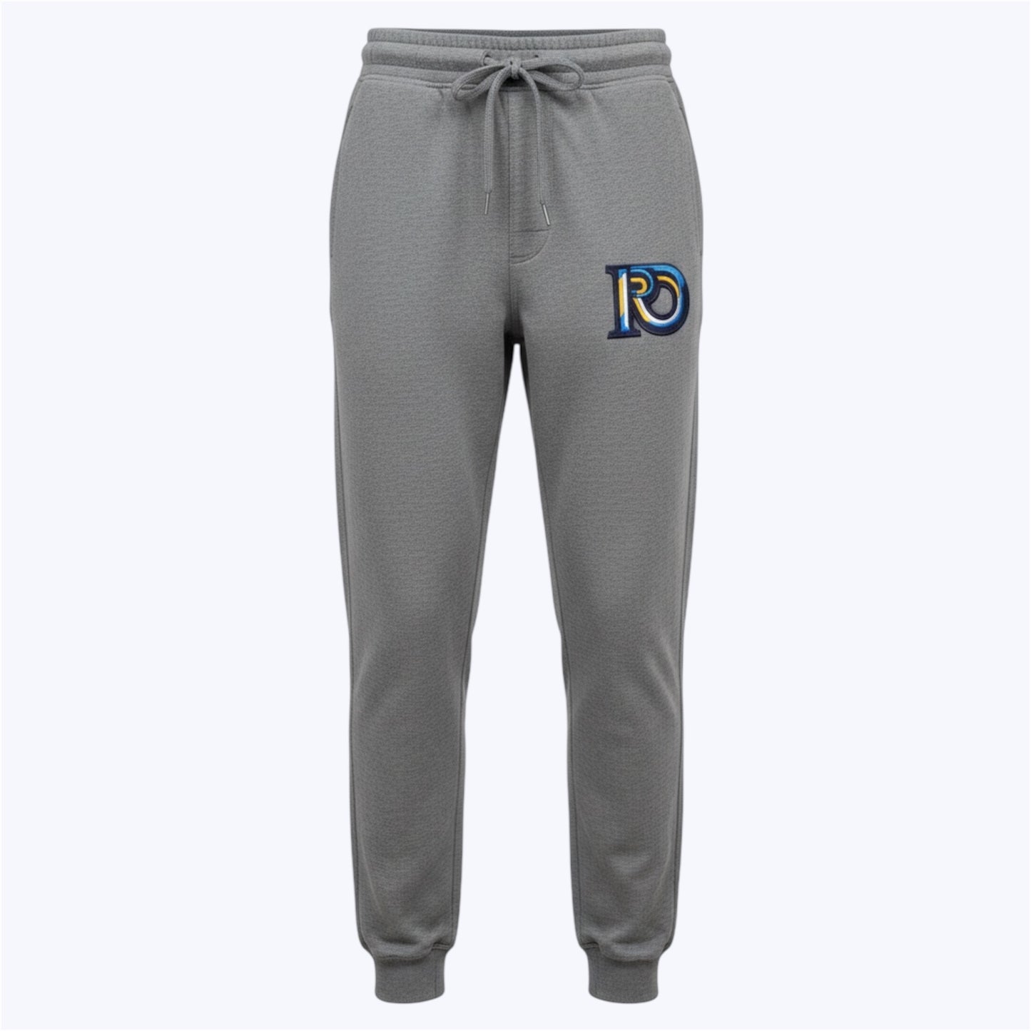 R10 graphite heather Monogram joggers isolated on off white background