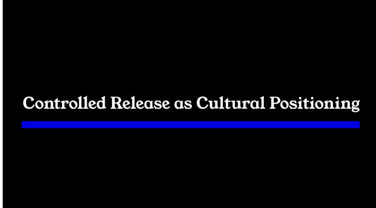 Minimalist journal header with black background, white typography, and a single blue line, reflecting restraint, clarity, and quiet authority.