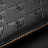 Leão Branco Motif Leather Card Holder