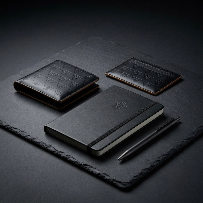 Editorial image featuring premium leather everyda carry essentials arranged with precision, introducing R10's daily carry system and intentional organization philosophy.
