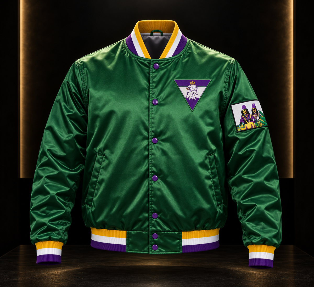 R10 MG21 green satin jacket