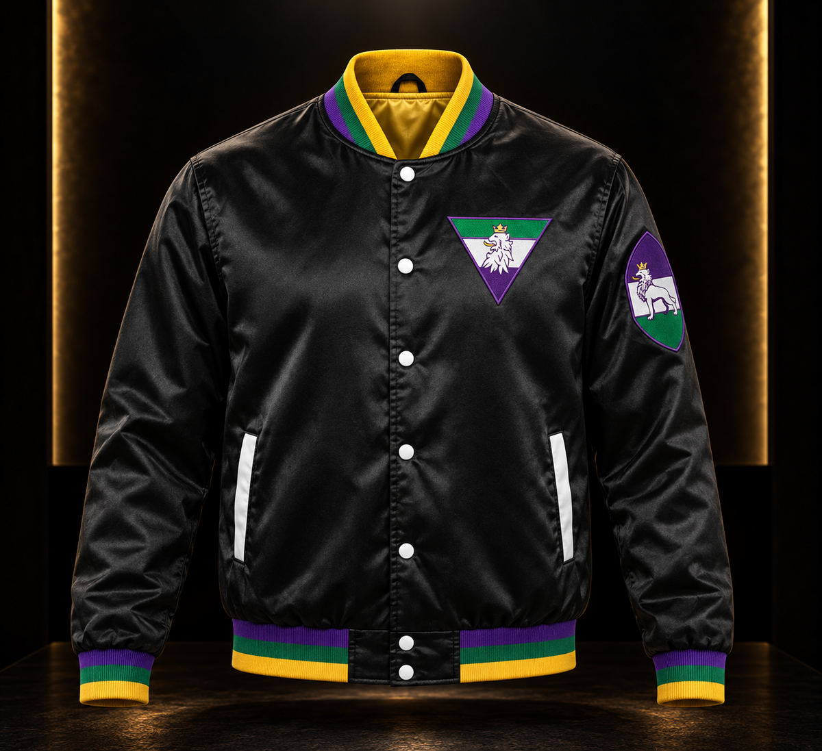 R10 MG23 black satin jacket