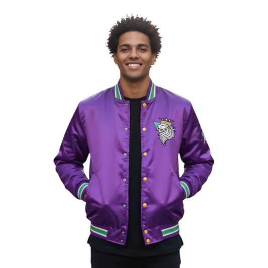 Ultra Dark Satin Bomber – Mardi Gras 25 Edition