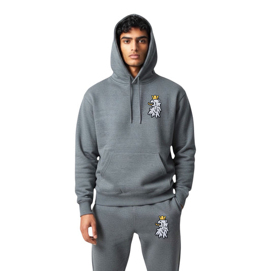 Leão Branco Motif Premium Hoodie