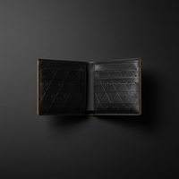 Leather wallet interior designed for controlled carry with cards and essential daily items
