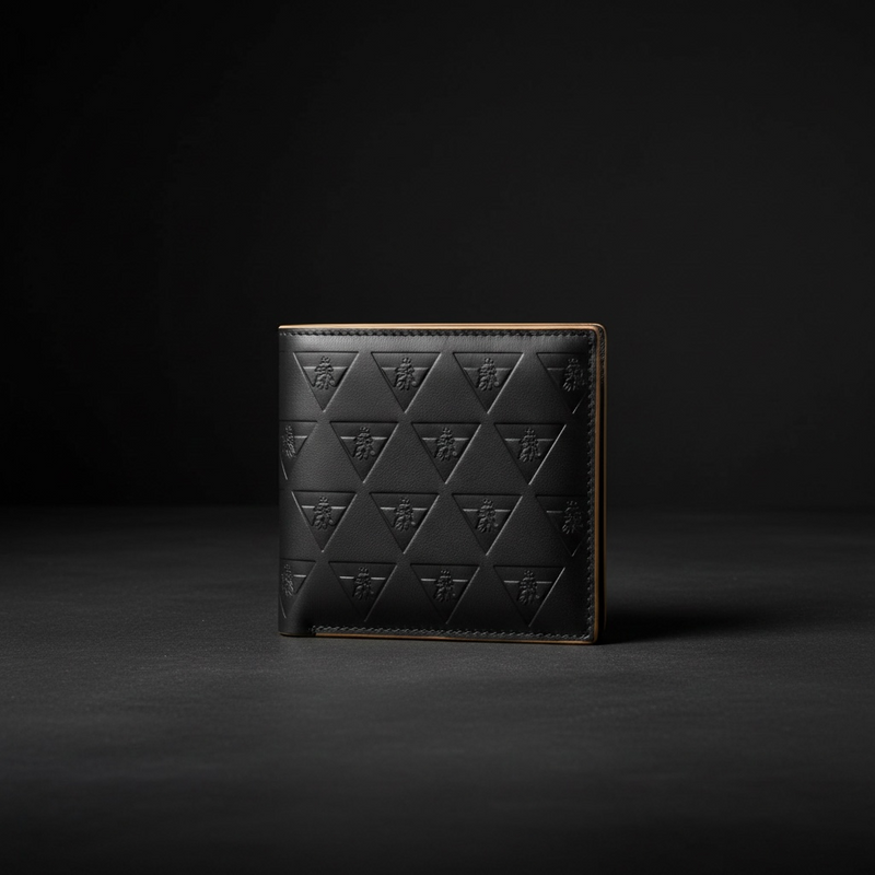 Leão Branco Motif leather wallet in full grain leather designed for structured everyday carry
