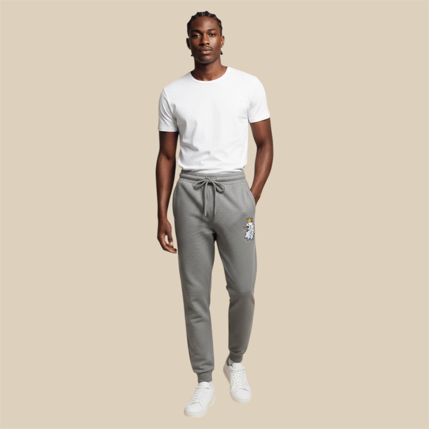 Tapered silhouette and structured fit of Leão Branco premium joggers