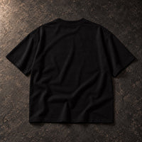 Black R10 tee — plain back laid flat.