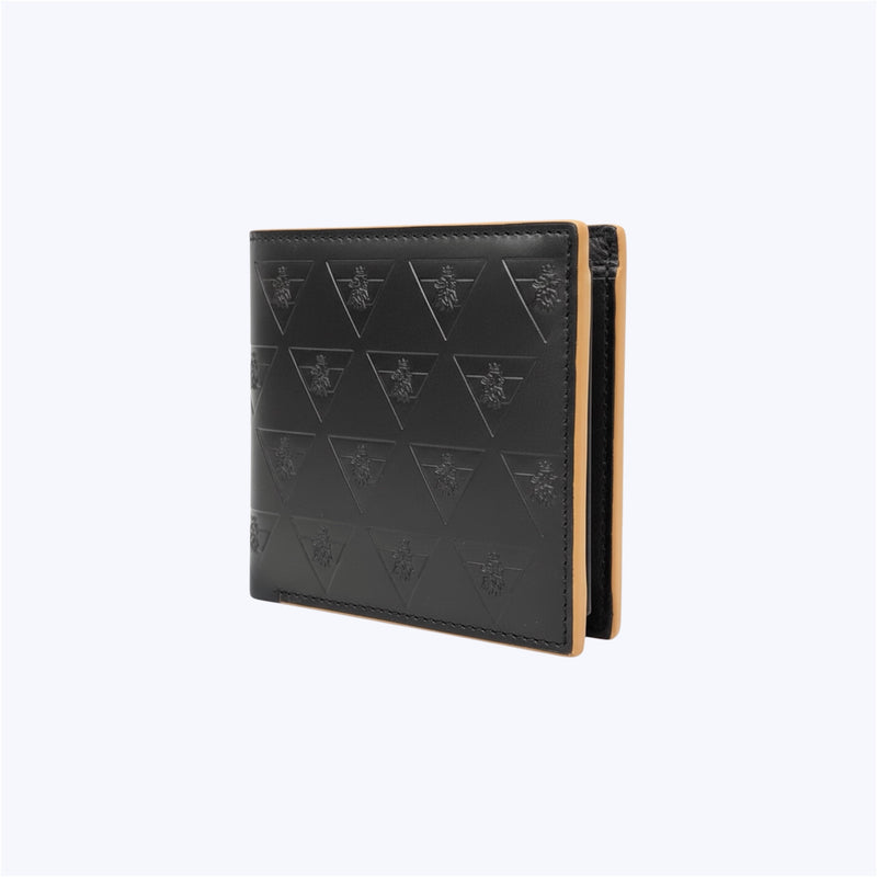 R10 Leão Branco black nappa leather wallet front view minimalist luxury leather wallet