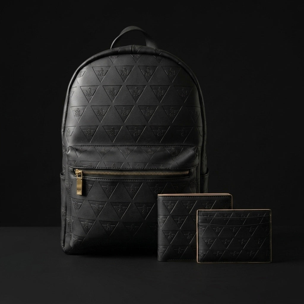 R10 leather carry system with backpack, wallet, and cardholder designed for intentional daily carry
