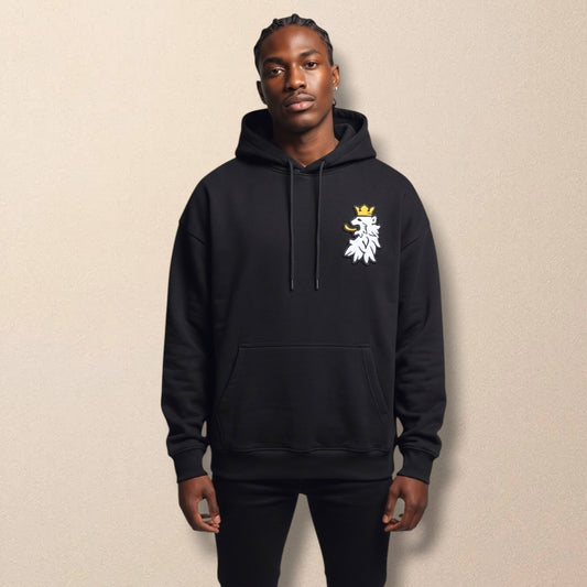 R10 black Leao Branco hoodie front view