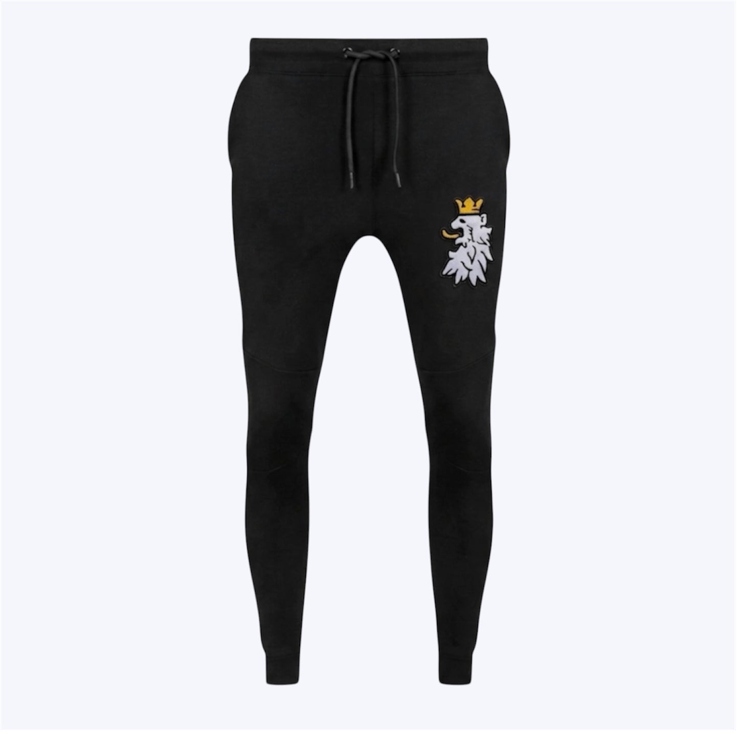 R10 black Leao Branco joggers isolated on off white background