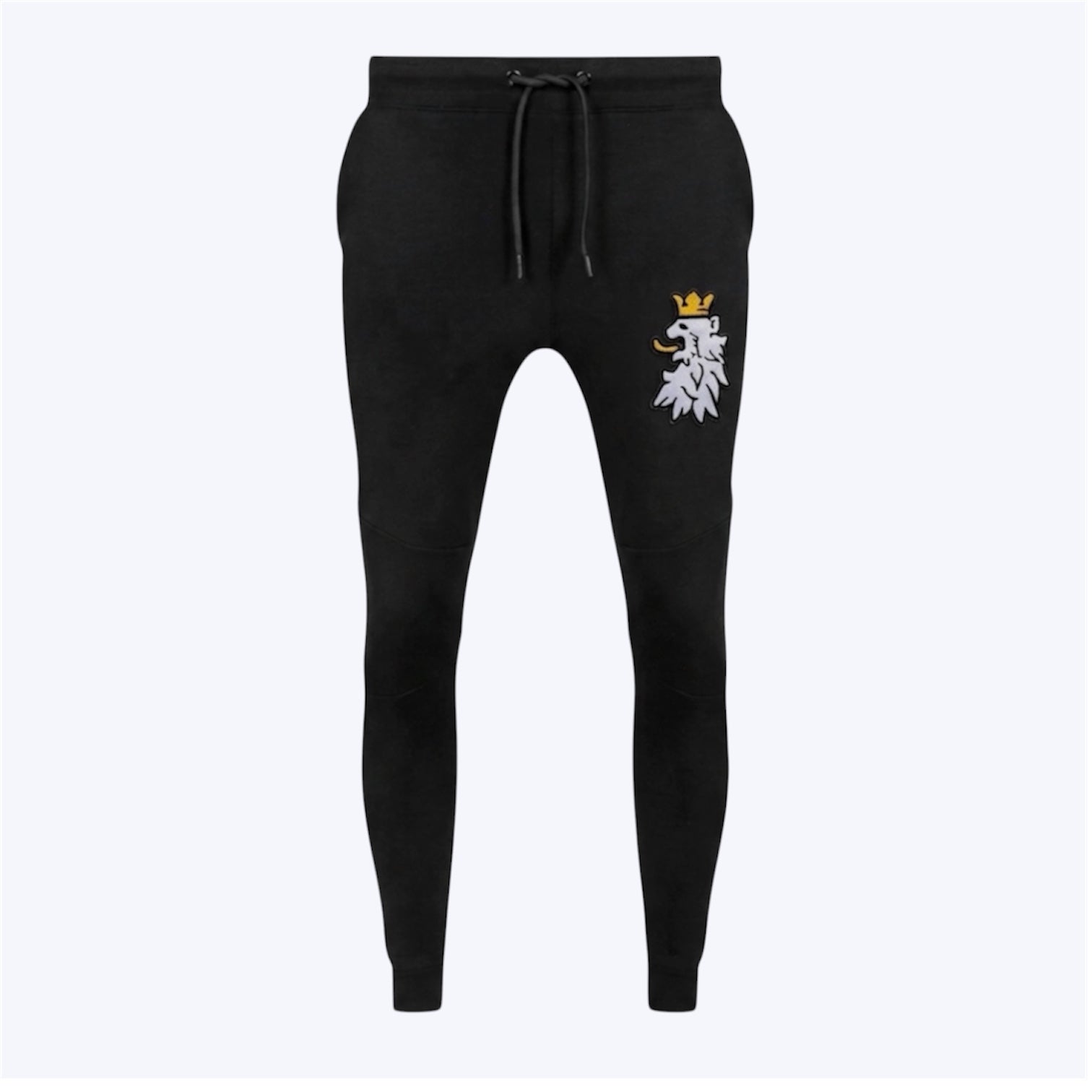 R10 black Leao Branco joggers isolated on off white background