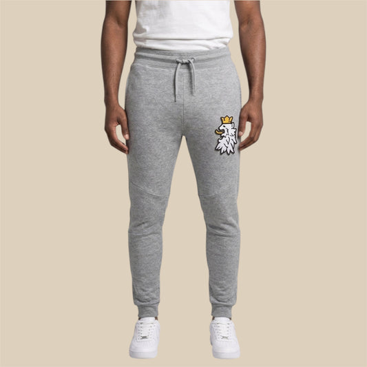 R10 graphite heather Leao Branco joggers front view