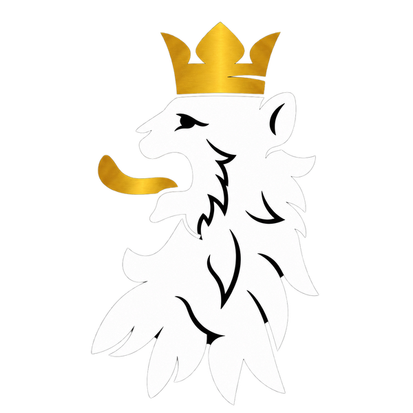R10 Leão Branco crowned lion emblem