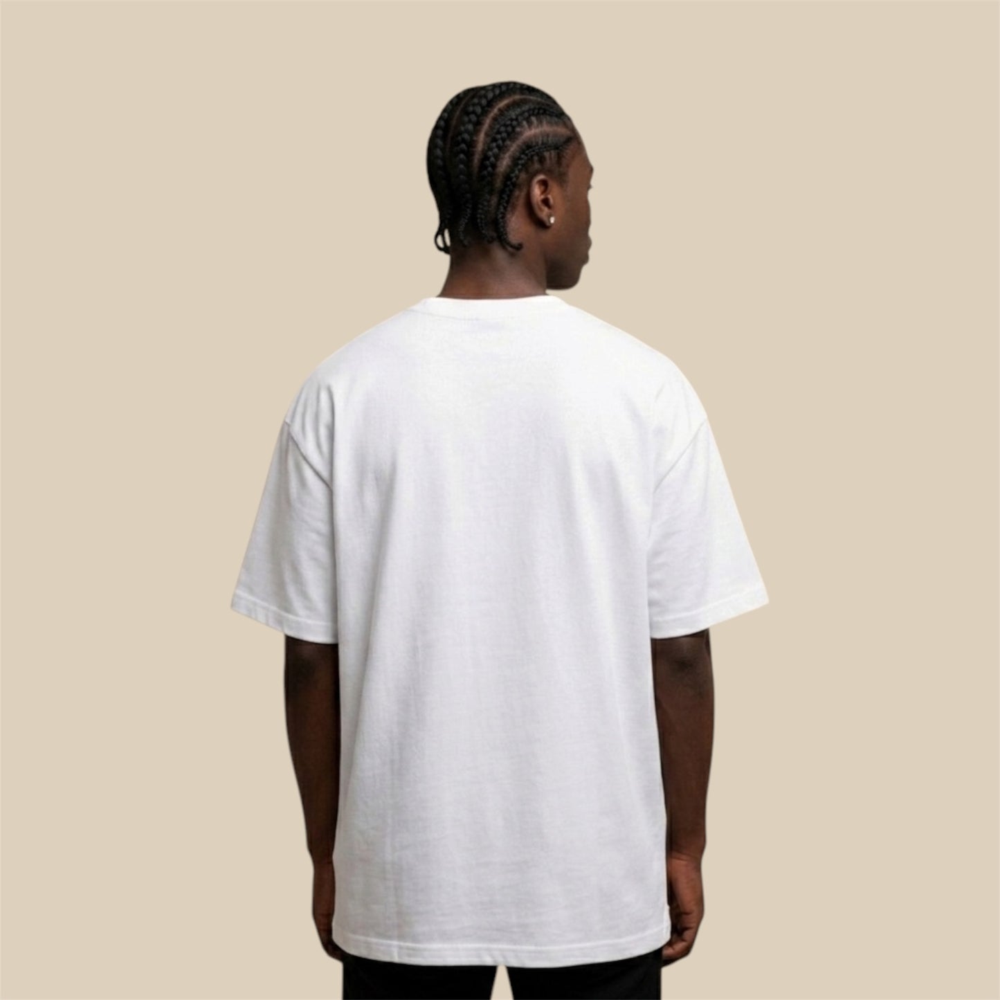 R10 white Leao Branco tee back view