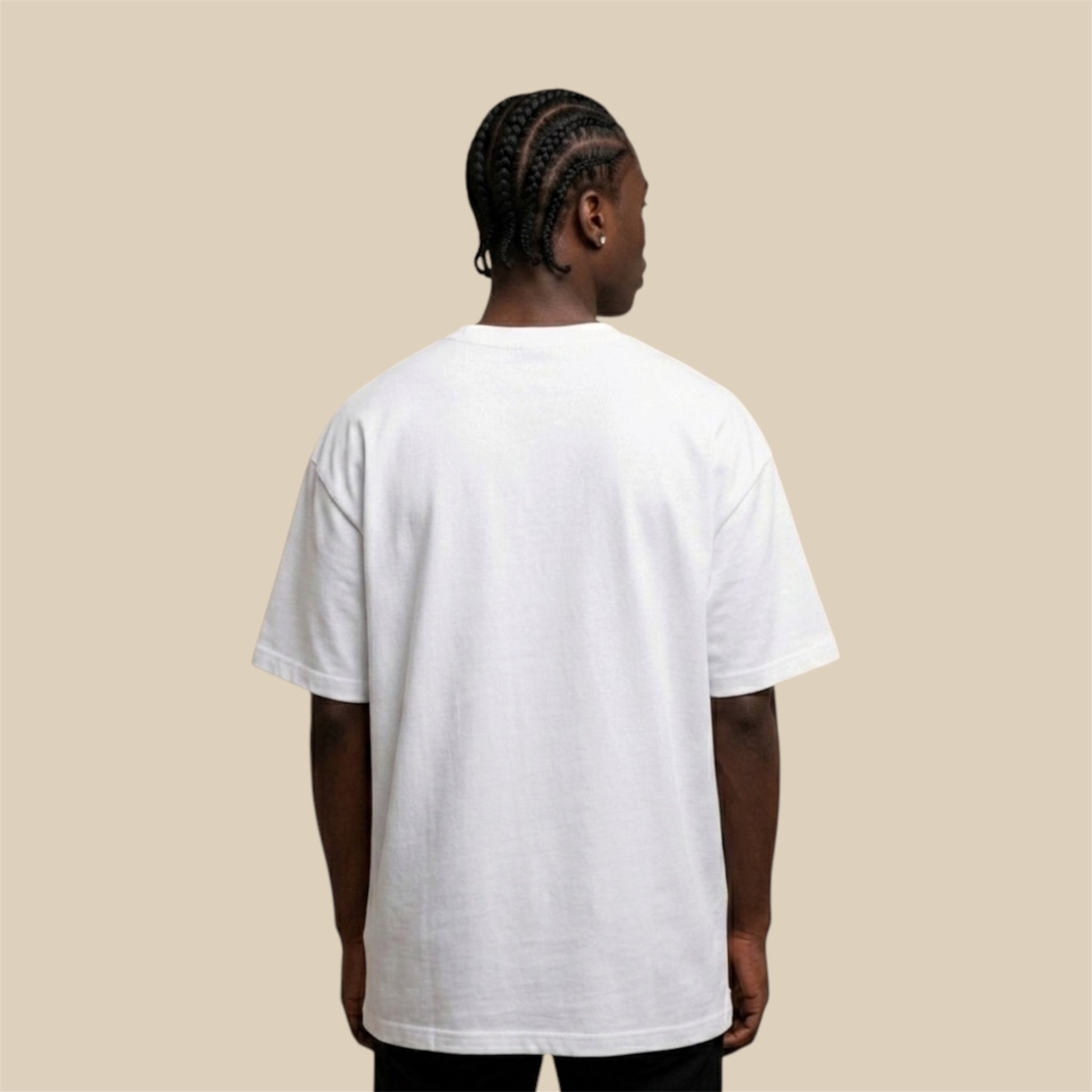 R10 white Leao Branco tee back view