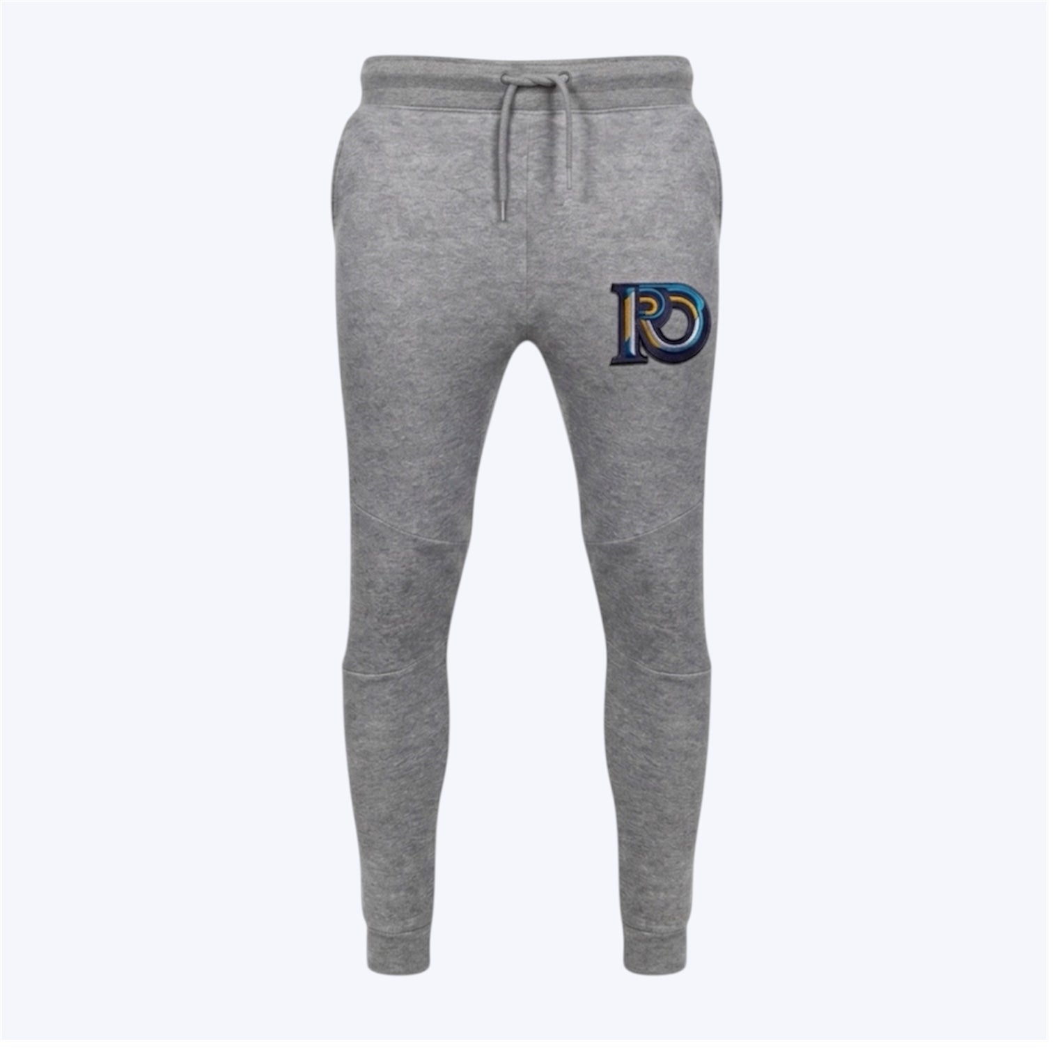 R10 graphite heather Monogram joggers isolated on off white background