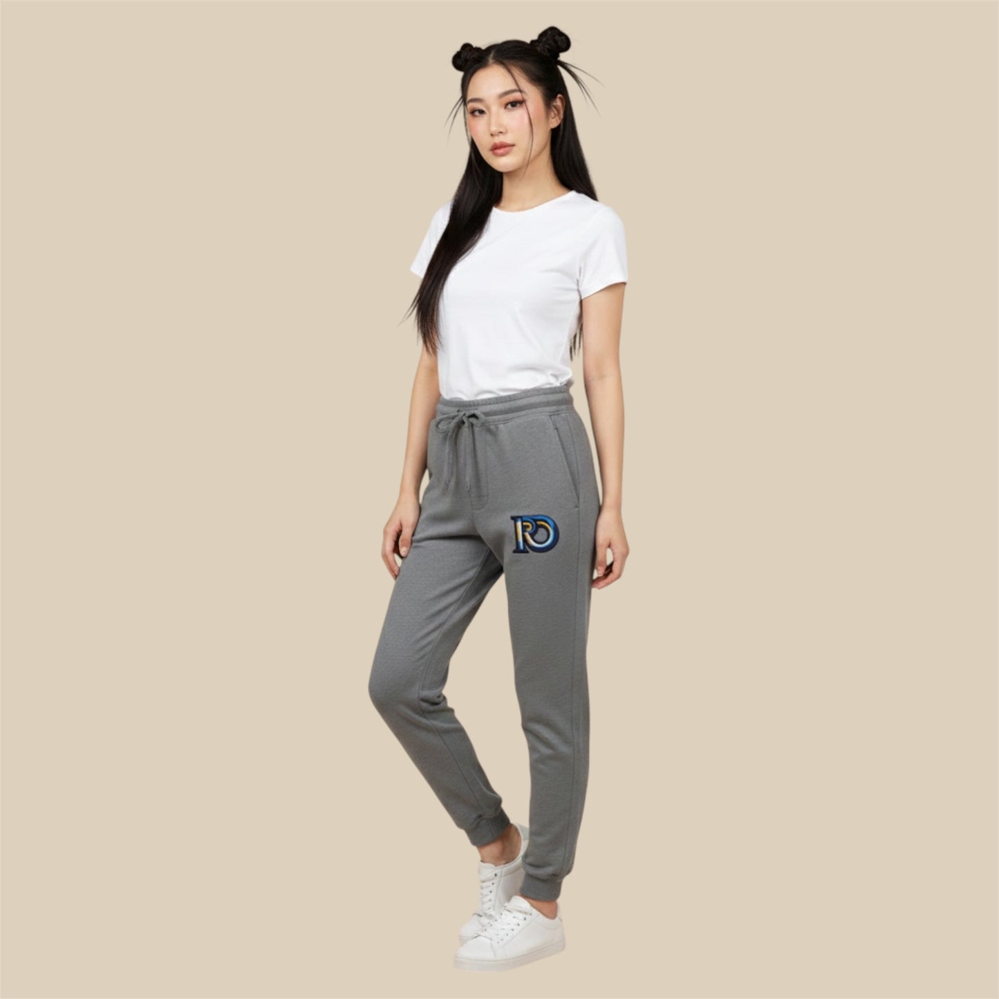 R10 monogram premium joggers in graphite heather heavyweight cotton fleece