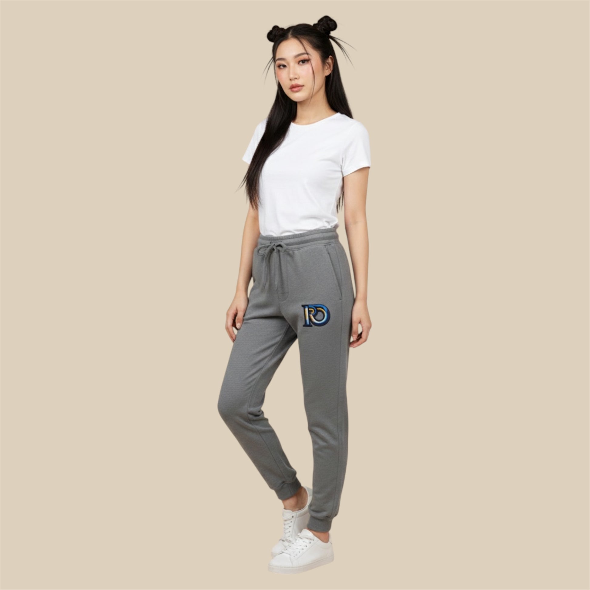 R10 monogram premium joggers in graphite heather heavyweight cotton fleece